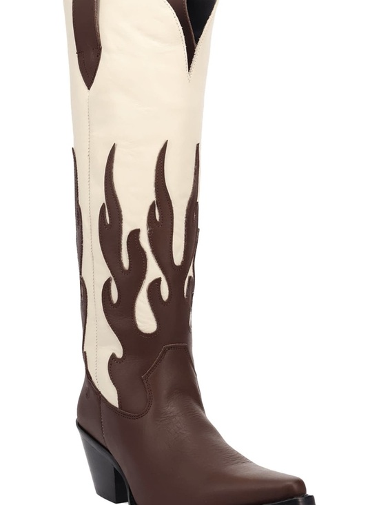 dingo Shoes - New Dingo Brown and Cream Western Knee-High Cowboy Boots 6 M